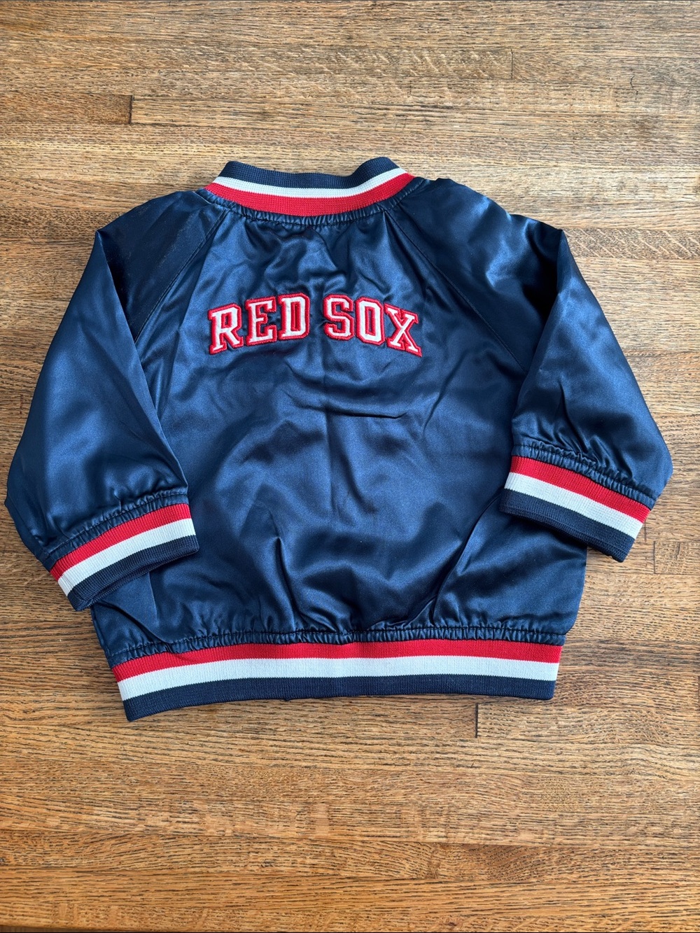 NWOT Infant 18M Boston Red Sox Navy Satin Bomber Jacket - Picture 3 of 7